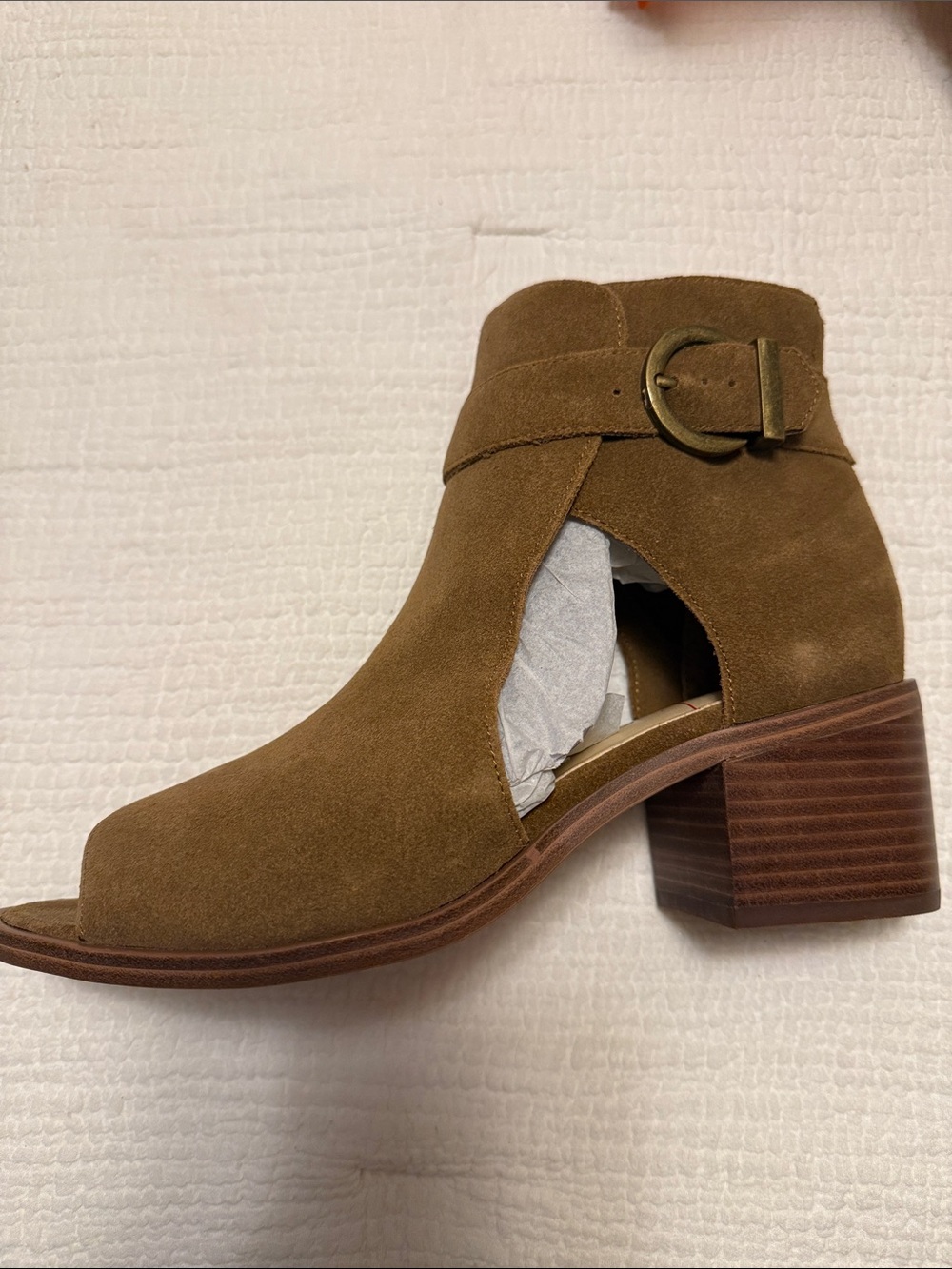 Sole Society Suede Tracy bootie sandal in tobacco